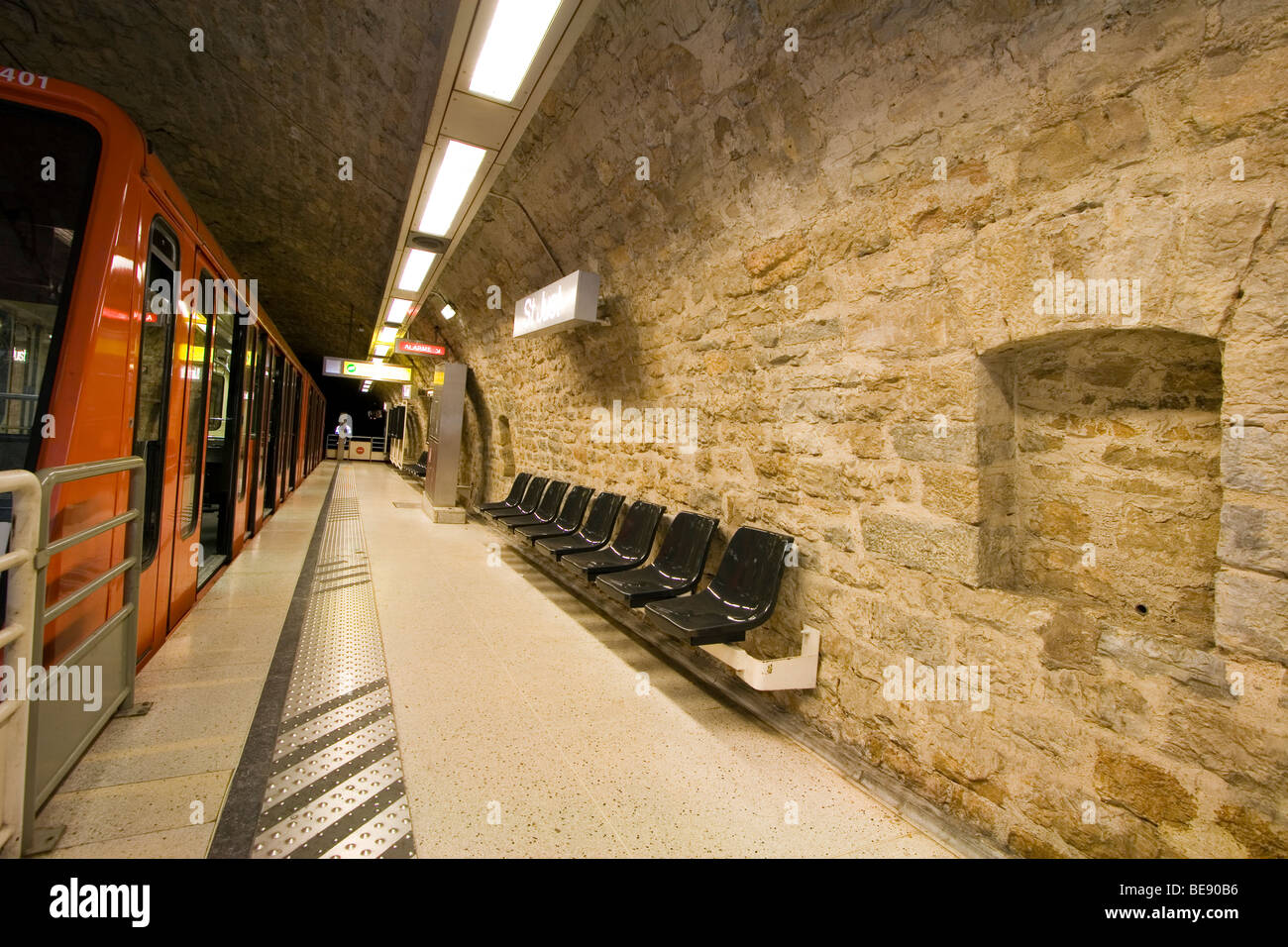 Bahnhof St. Just, Standseilbahnen in Lyon, Frankreich Stockfoto