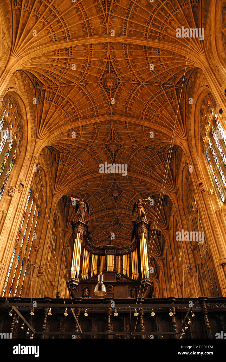 Gothic Fan Gewolbe Mit Orgel Im College Chapel Des Konigs