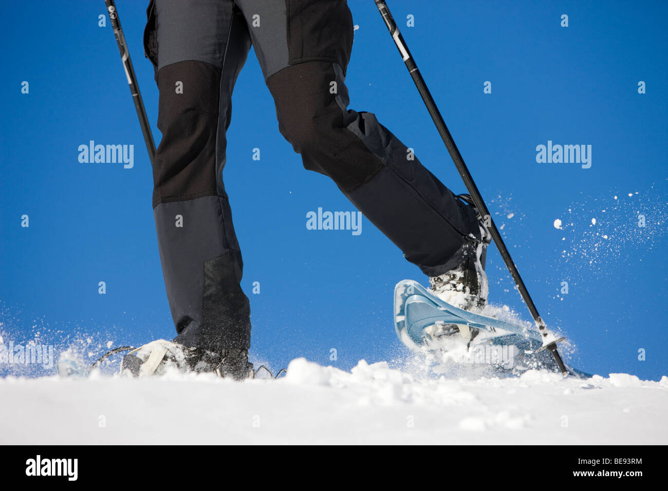 Frau, Schneeschuhwandern, Zwischensprint Hochplateau, Dolomiten, Südtirol, Italien, Europa Stockfoto
