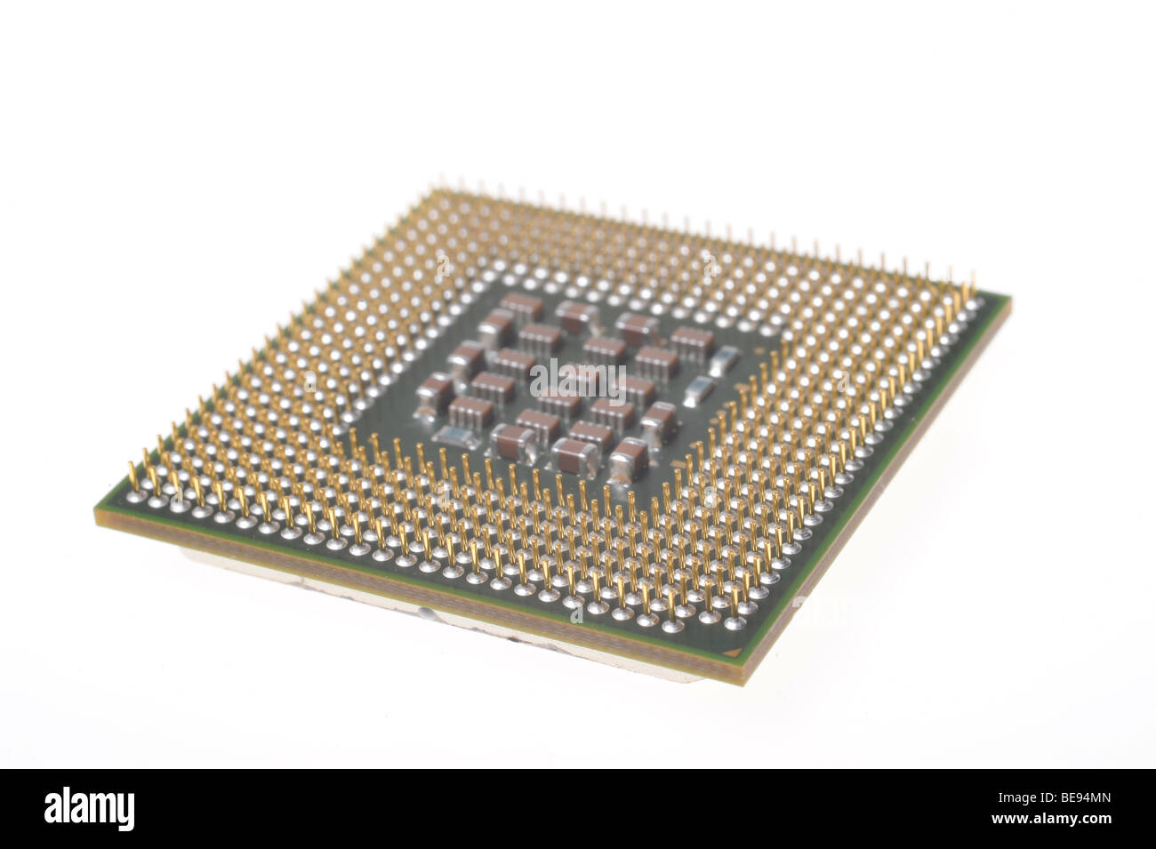 PC-CPU-Chip Isolated on White Stockfoto