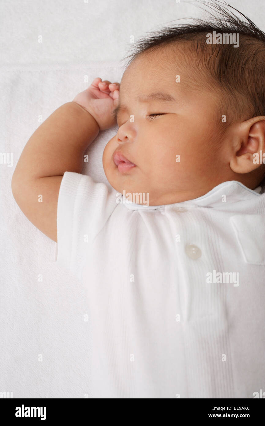 Kopf geschossen des schlafenden Babys. Stockfoto