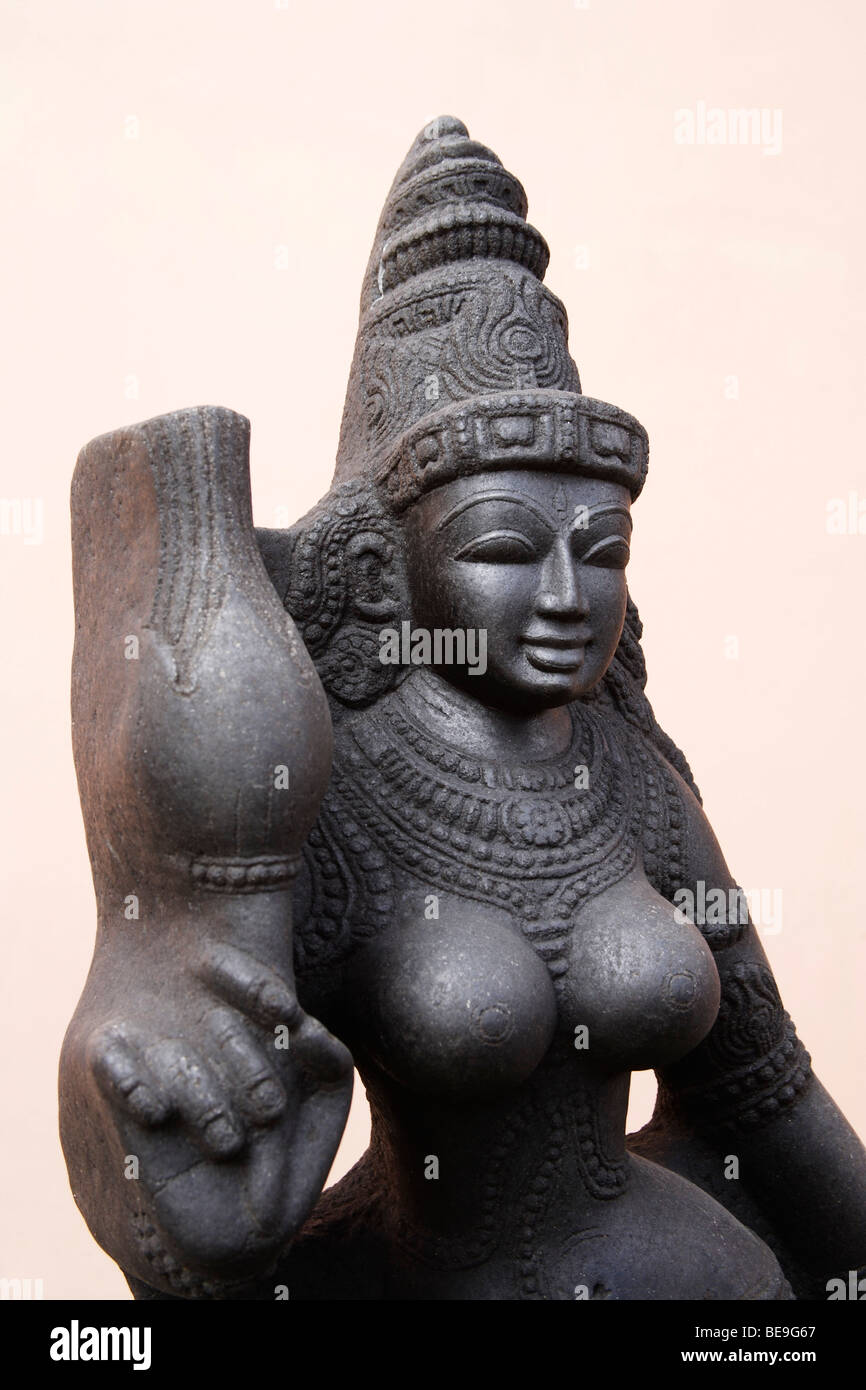 Indische Göttin aus Stein. Stockfoto