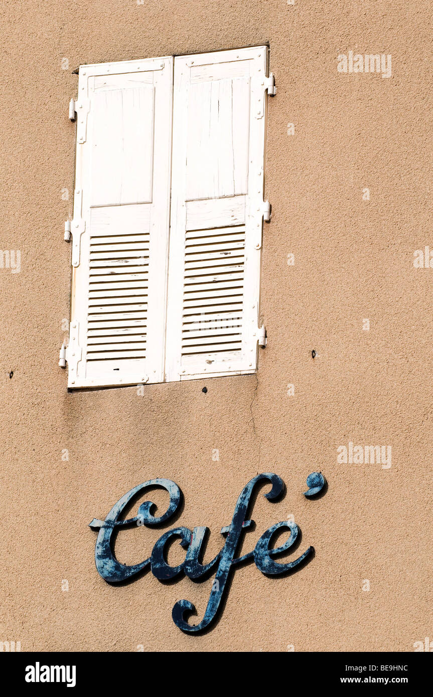 Fassade von einer alten café Stockfoto