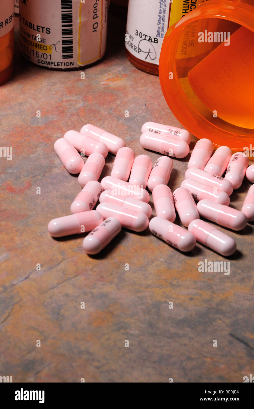 Lithium, ein verschreibungspflichtiges Medikament zur Behandlung von bipolaren Störungen. Stockfoto