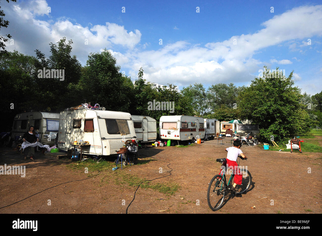 Villeneuve d ' Ascq (59): Romani (Zigeuner) Camp Stockfoto