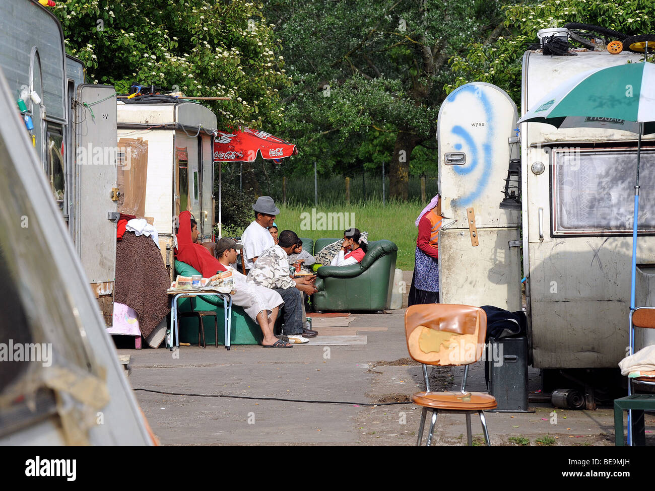 Villeneuve d ' Ascq (59): Romani (Zigeuner) Camp Stockfoto