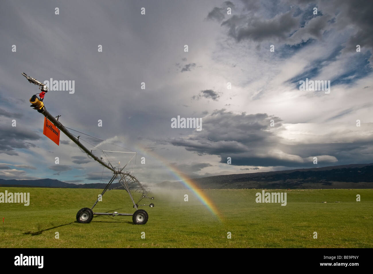 Sprinkleranlage, South Otago, Neuseeland, Stockfoto