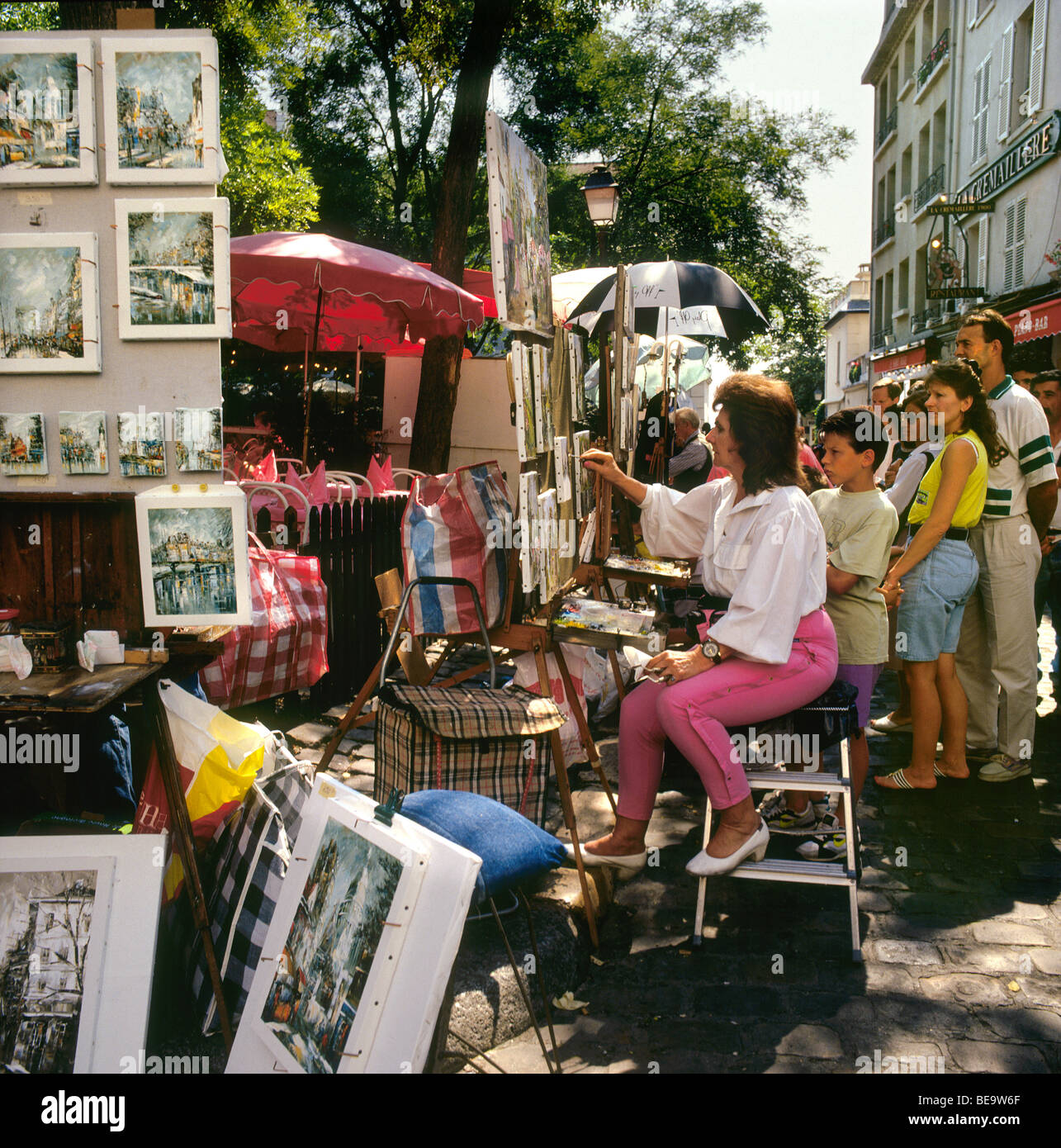 Der Künstler Platz in Montmartre in Paris Stockfoto