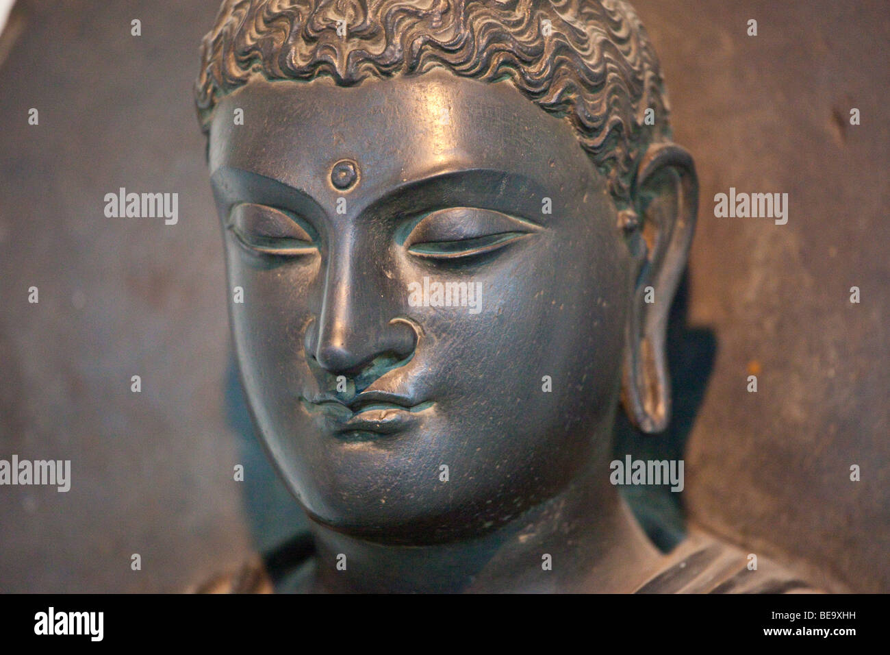 2. C AD Ghandaran Skulptur des Buddha im National Museum in Delhi Indien Stockfoto