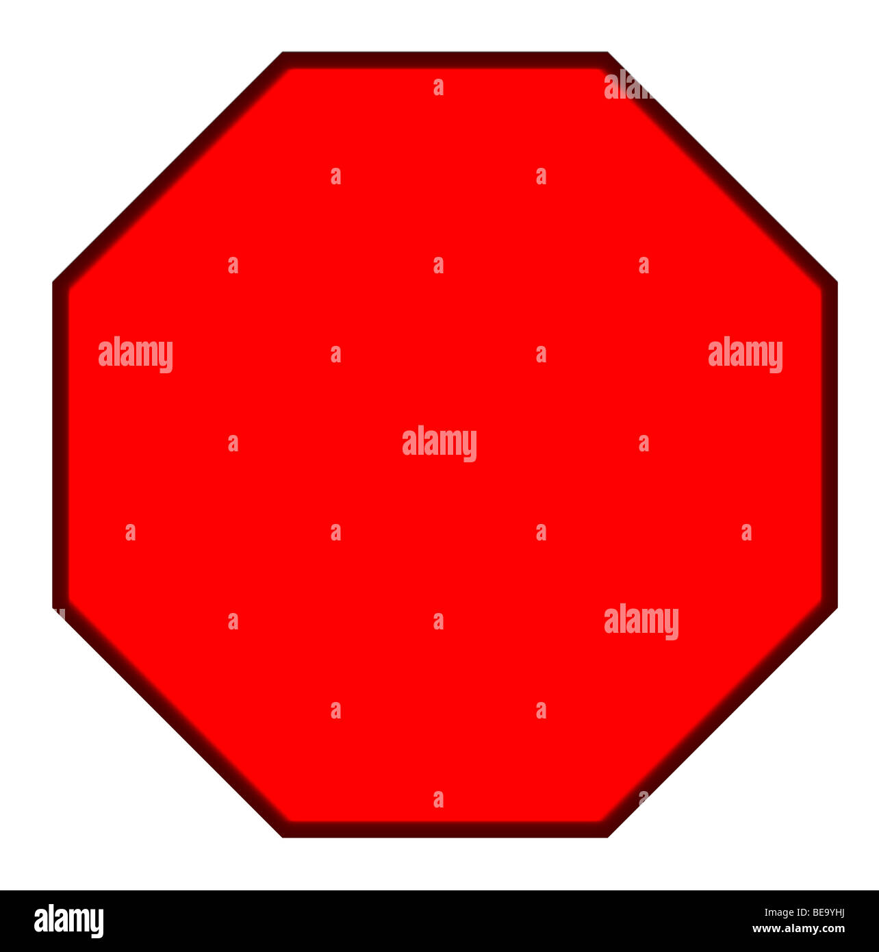 Leeren roten sechseckigen Zeichen isoliert auf weißem Hintergrund. Stockfoto