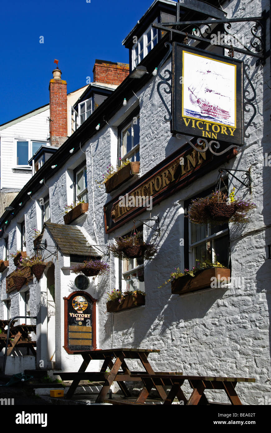 der historische Sieg Inn Mawes in Cornwall, Großbritannien Stockfoto