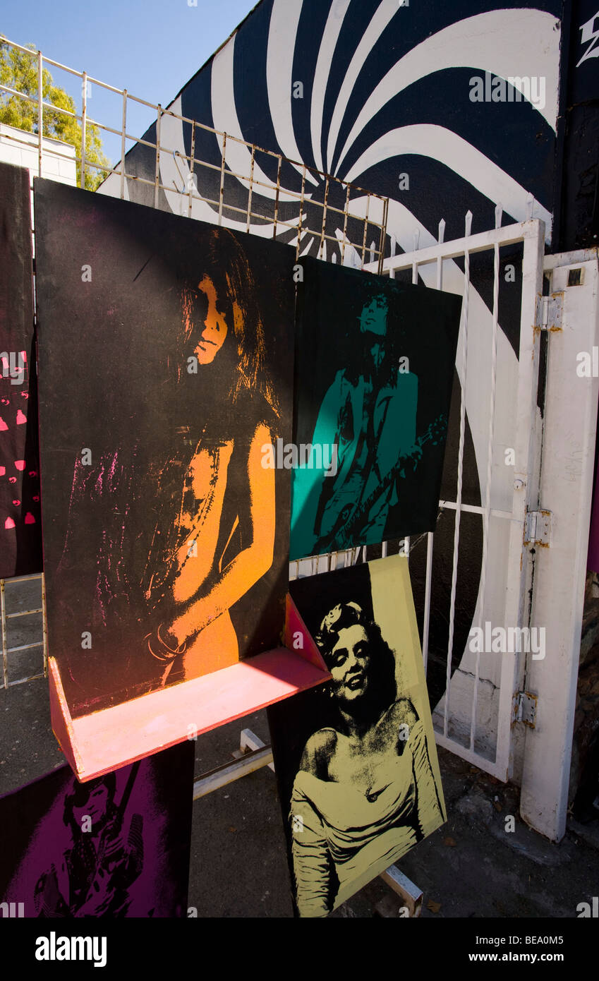 Bilder von Prominenten an einen Sunset Blvd. Shop. Los Angeles, California, Vereinigte Staaten von Amerika Stockfoto