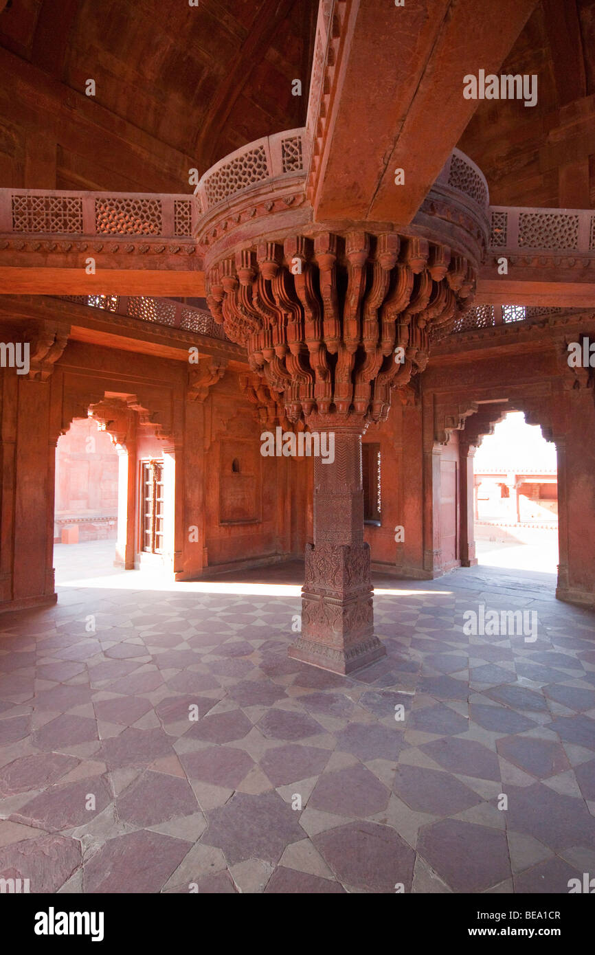 Diwan-i-Khas in der Schlossanlage in Fatehpur Sikri in Uttar Pradesh, Indien Stockfoto