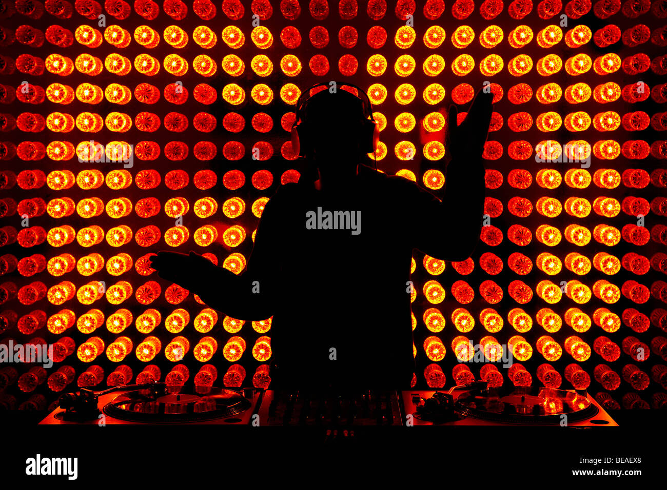 Ein DJ tanzen Stockfoto