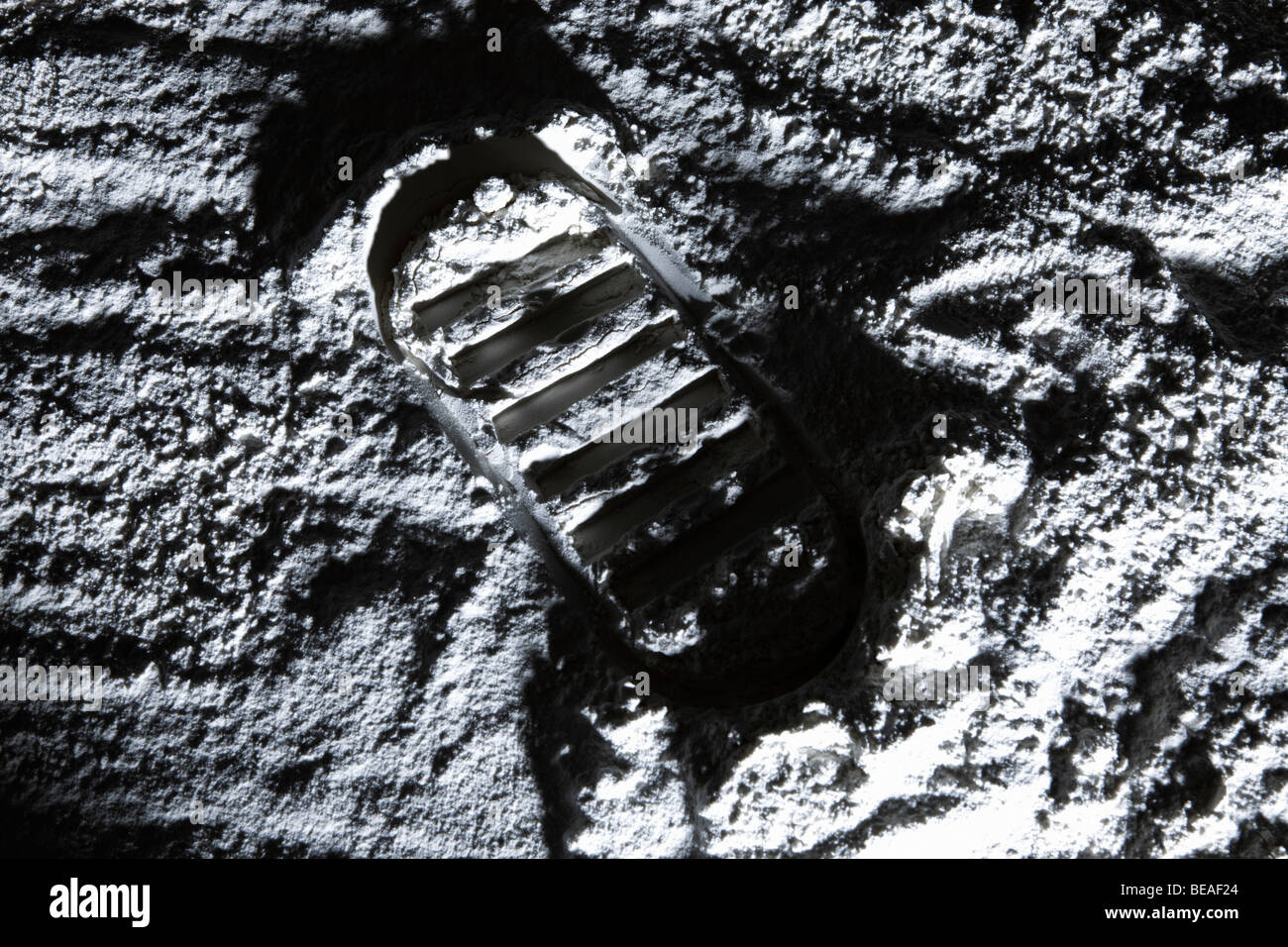 Ein Fußabdruck auf dem Mond Stockfoto