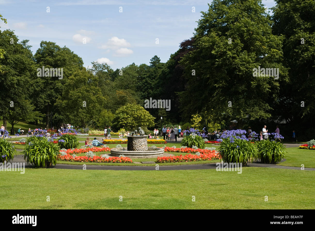 dh HARROGATE NORTH YORKSHIRE Valley Gardens Harrogate Blumenbeete anzeigen Stockfoto