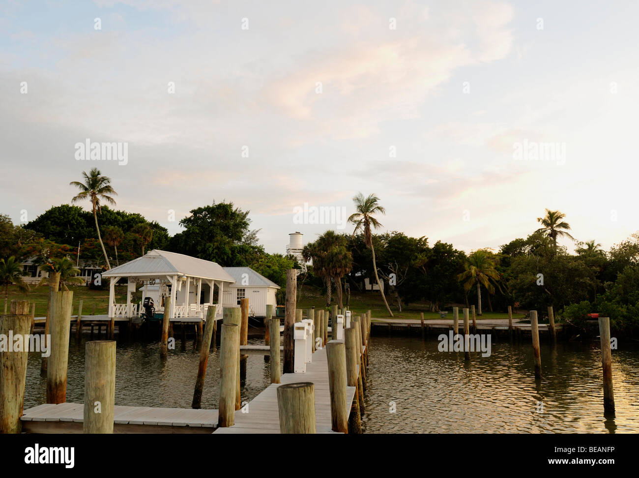 Cabbage Key Marina, Florida. Stockfoto