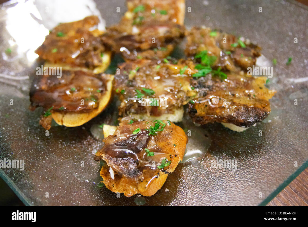 molekulare Küche Stil Tapas Restaurant La Garrocha Valladolid Spanien Kastilien und leon Stockfoto