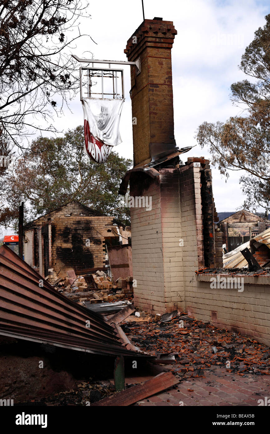 Australische bush Brandschaden, australische Bush fire Nachwirkungen, Post australische Bush Feuer, Stockfoto