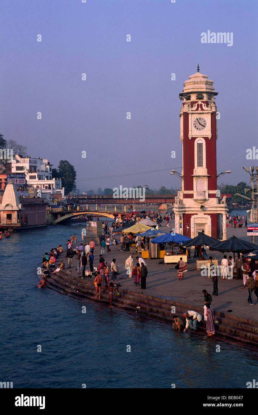 Indien, Uttarakhand, Haridwar, Fluss Ganges Stockfoto Indien, Uttarakhand, Haridwar, Fluss Ganges Stockfoto
