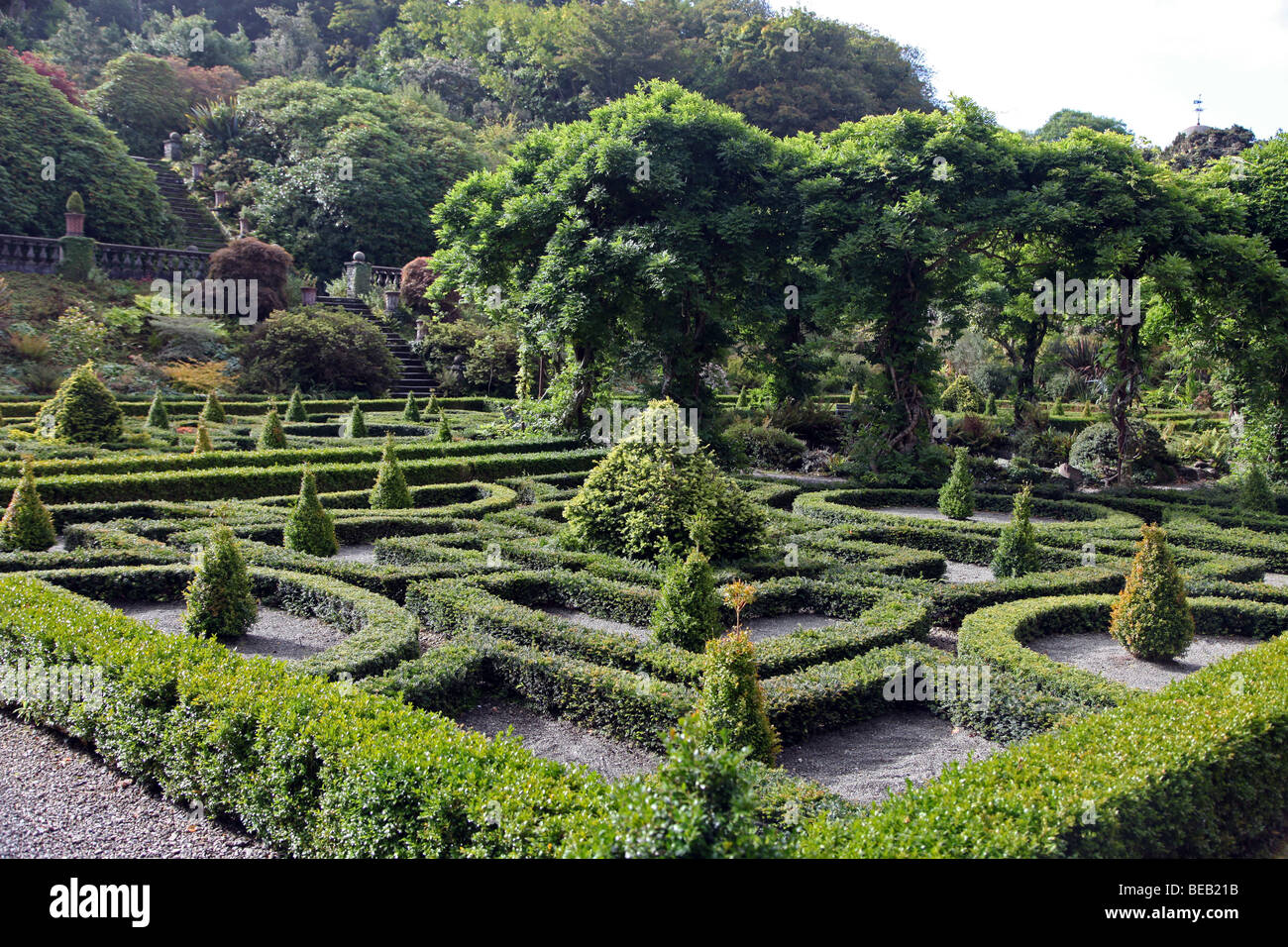 Bantry House Parterre, Bantry Bay, West Cork, Irland Stockfoto
