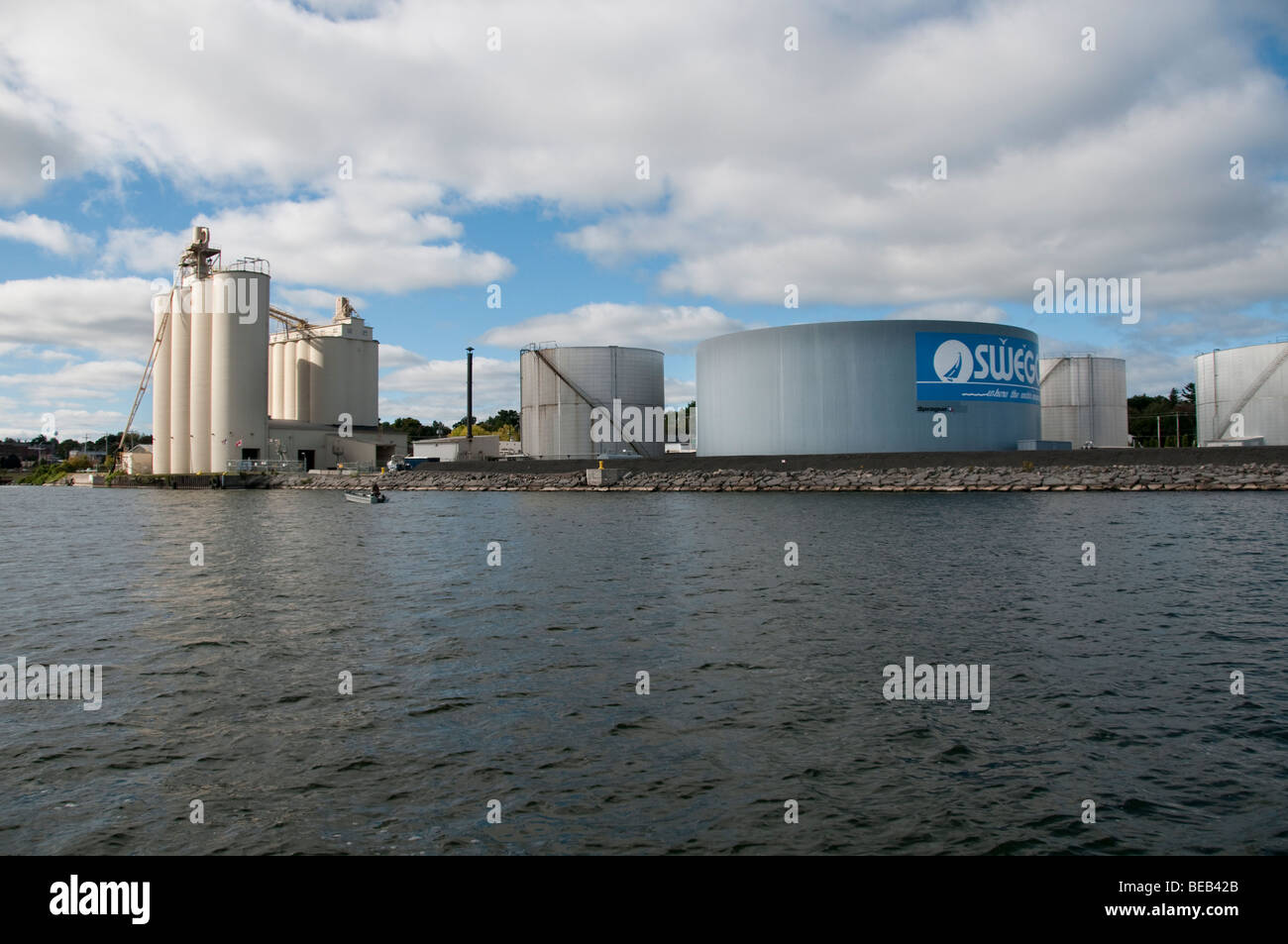 Industrielle Entwicklung entlang des Erie-Kanals, Oswego NY USA Stockfoto