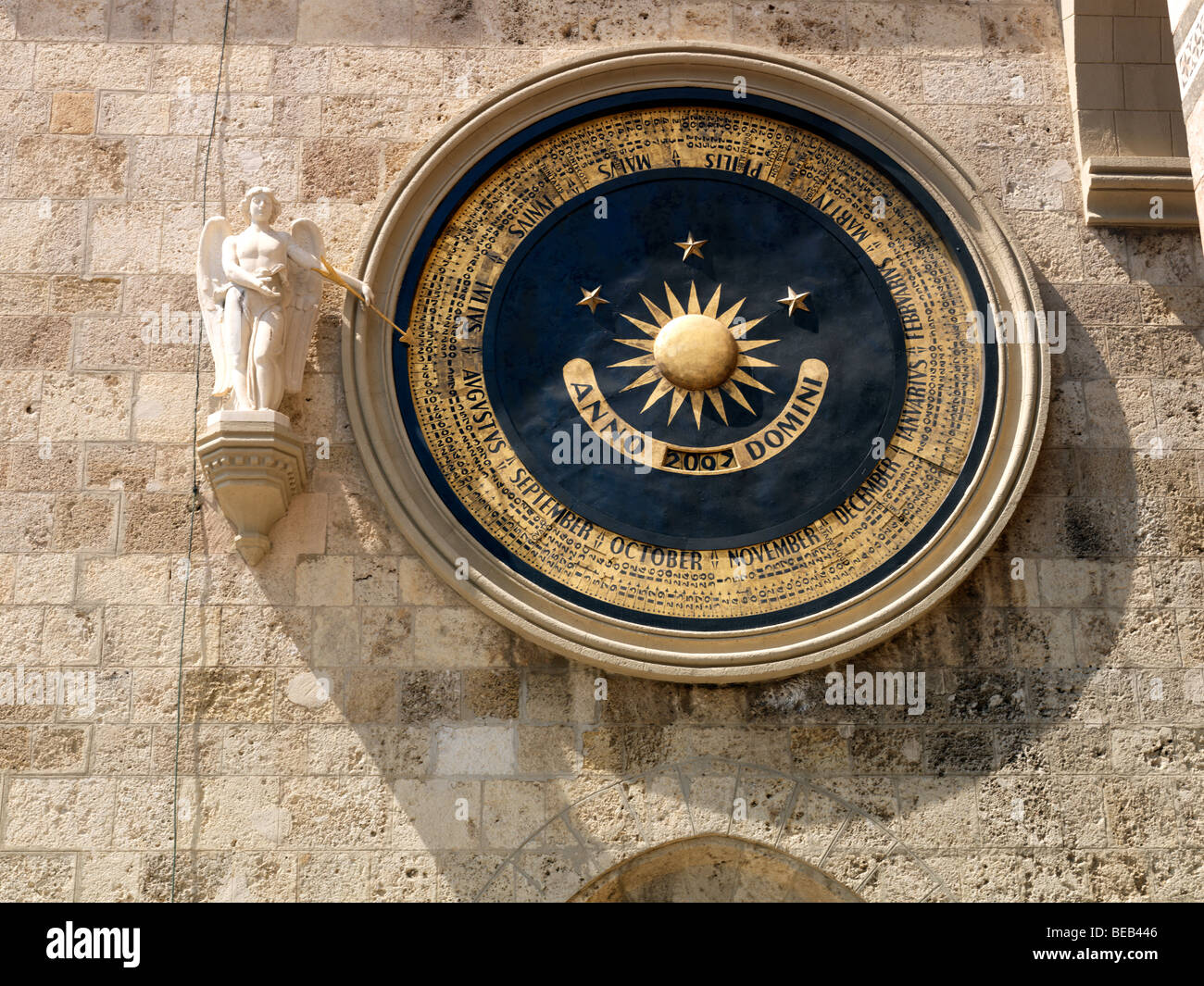 Ewiger Kalender astronomische Uhr Campanile Dom Messina Sizilien Italien Stockfoto