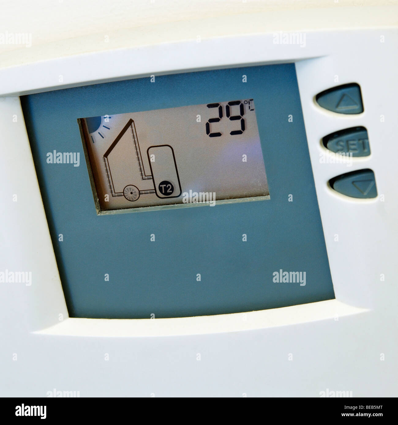 Thermostat für Solarstrom Stockfoto