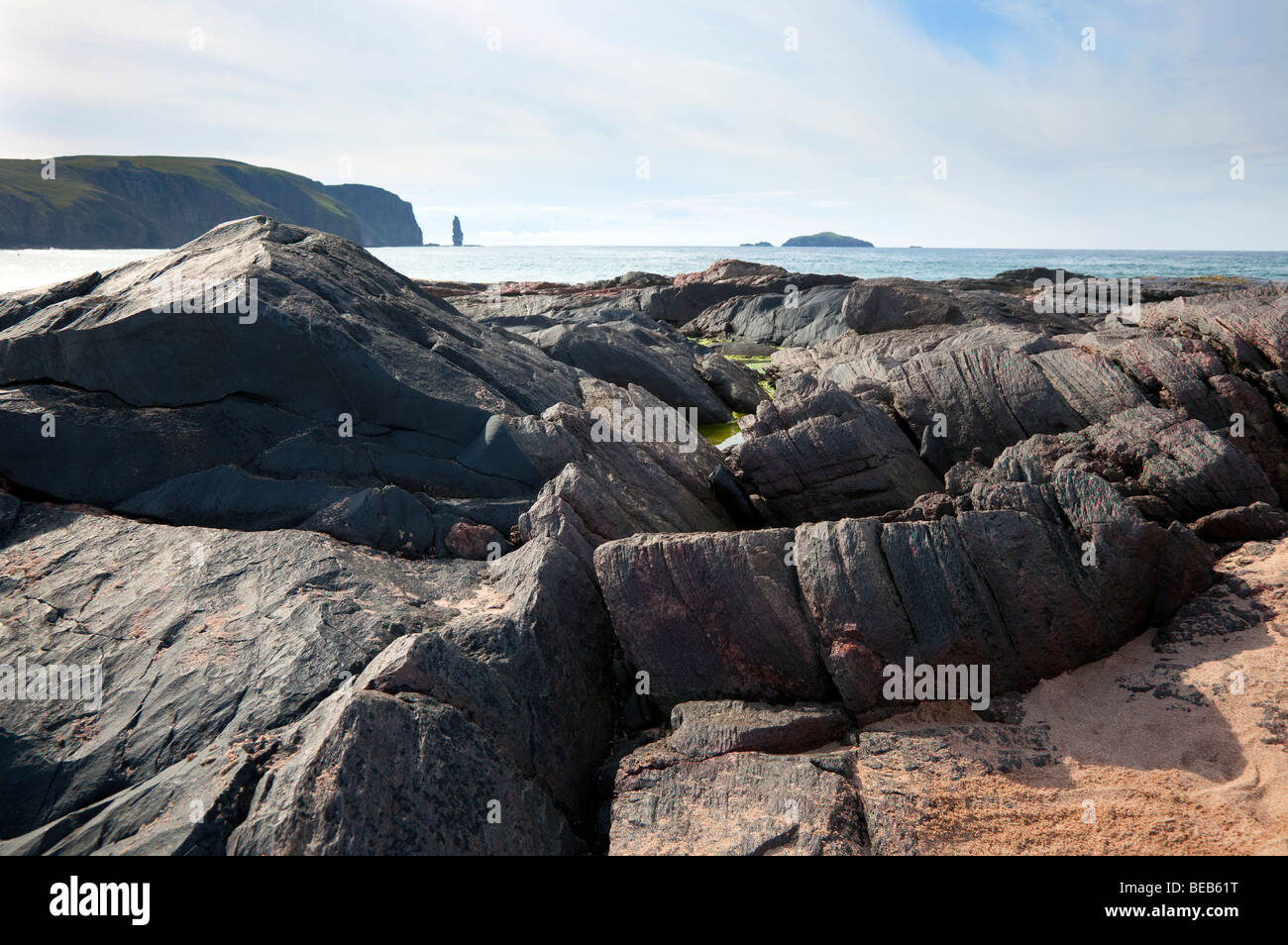 Angeblich der schönste Strand in der Britain Sandwood Bay in Sutherland, an der äußersten Nordwestküste des Festlands Schottland, UK Stockfoto