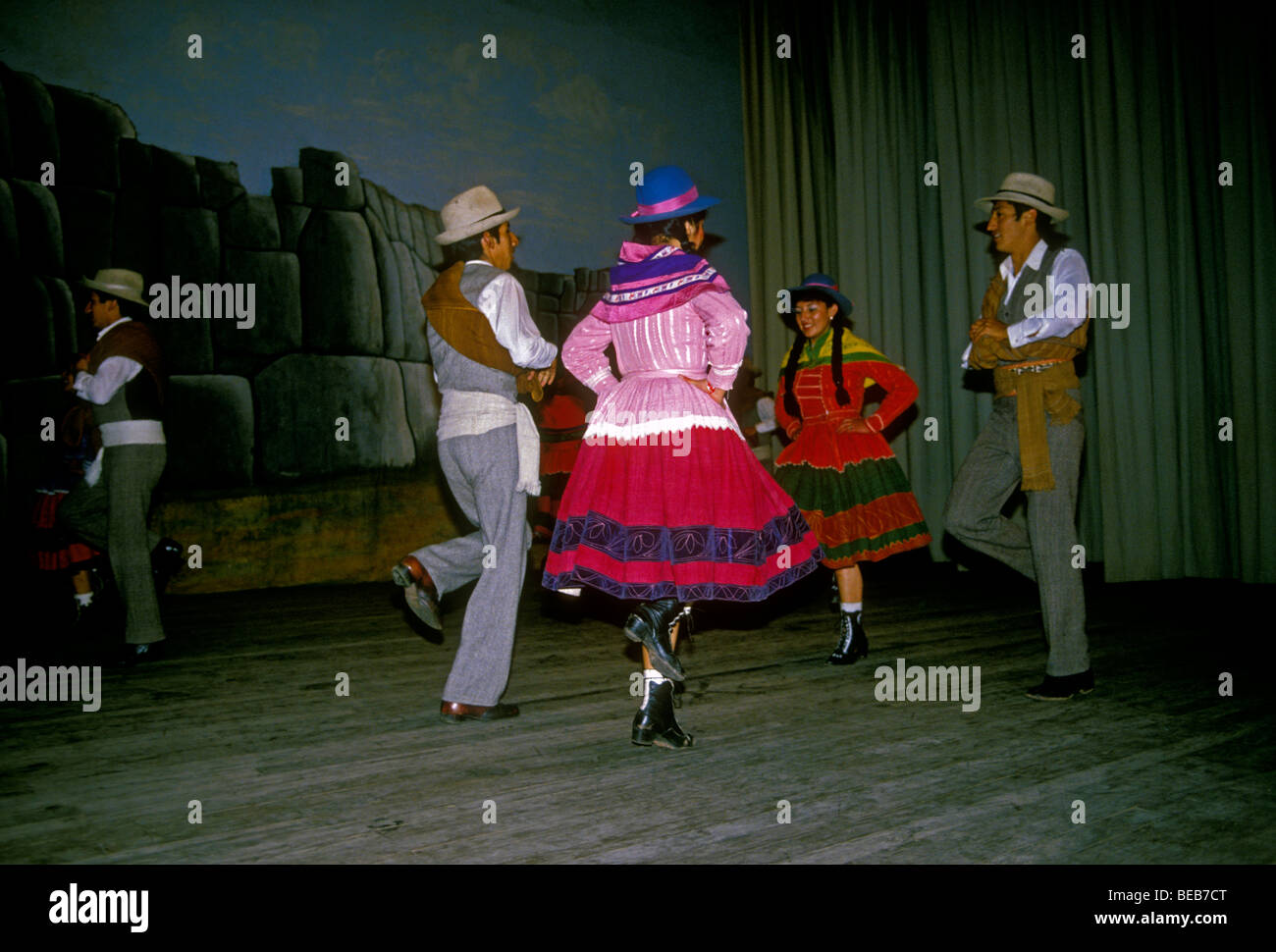 Folklore-show, Cuzco, Provinz von Cuzco, Peru, Südamerika Stockfoto