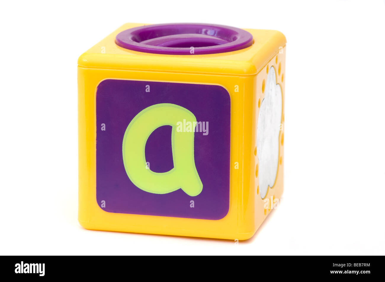 Brief einen Kunststoff-Kinder-Baustein Stockfoto