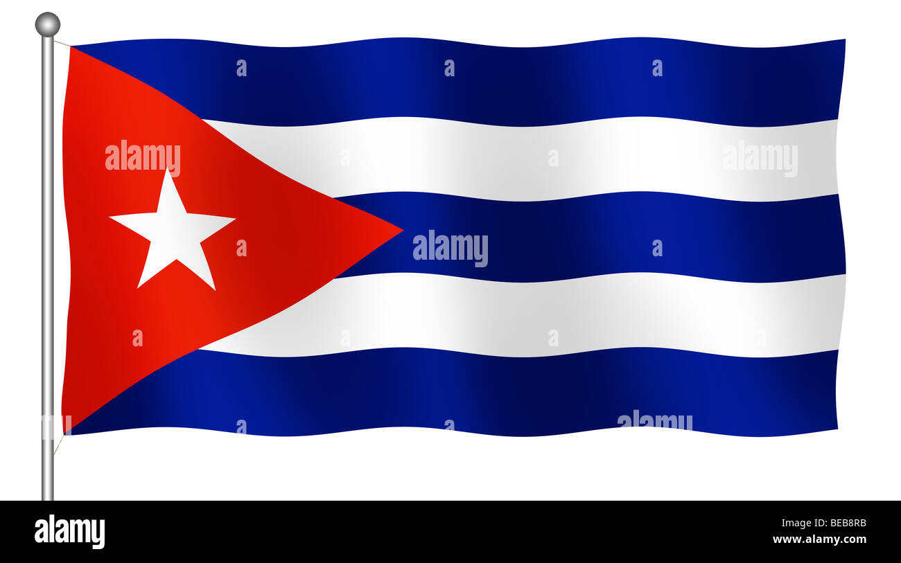3D Flagge Kuba Stockfoto