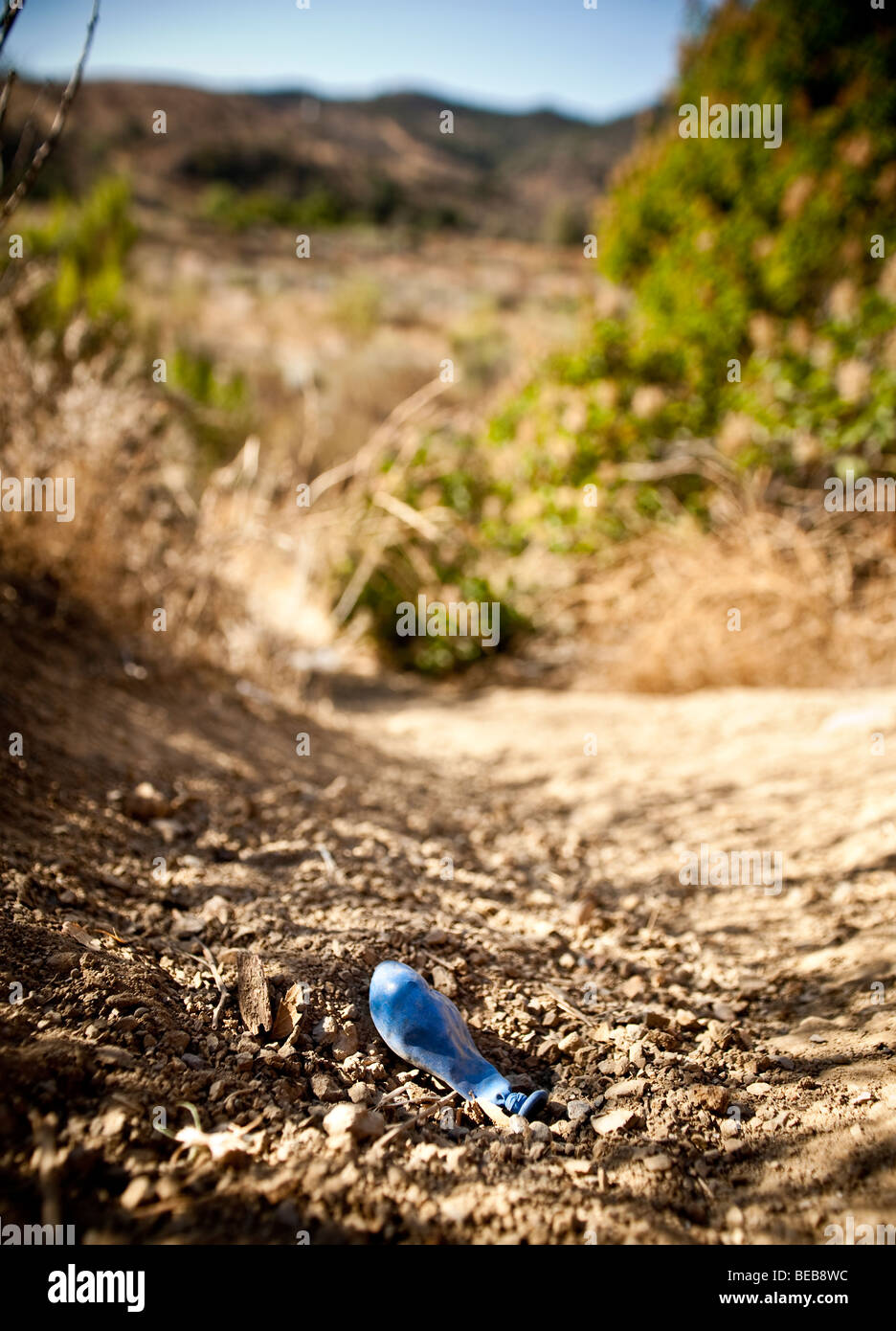 leeren Ballon auf einem Wanderweg in einem Park in Southern california Stockfoto