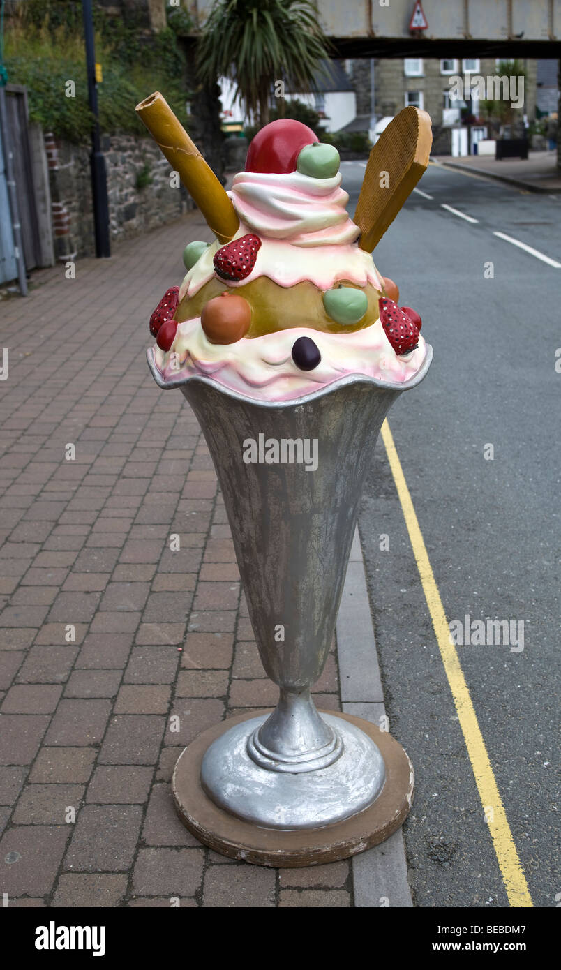 Tutti Frutti Eis Werbung Barmouth Wales Stockfoto