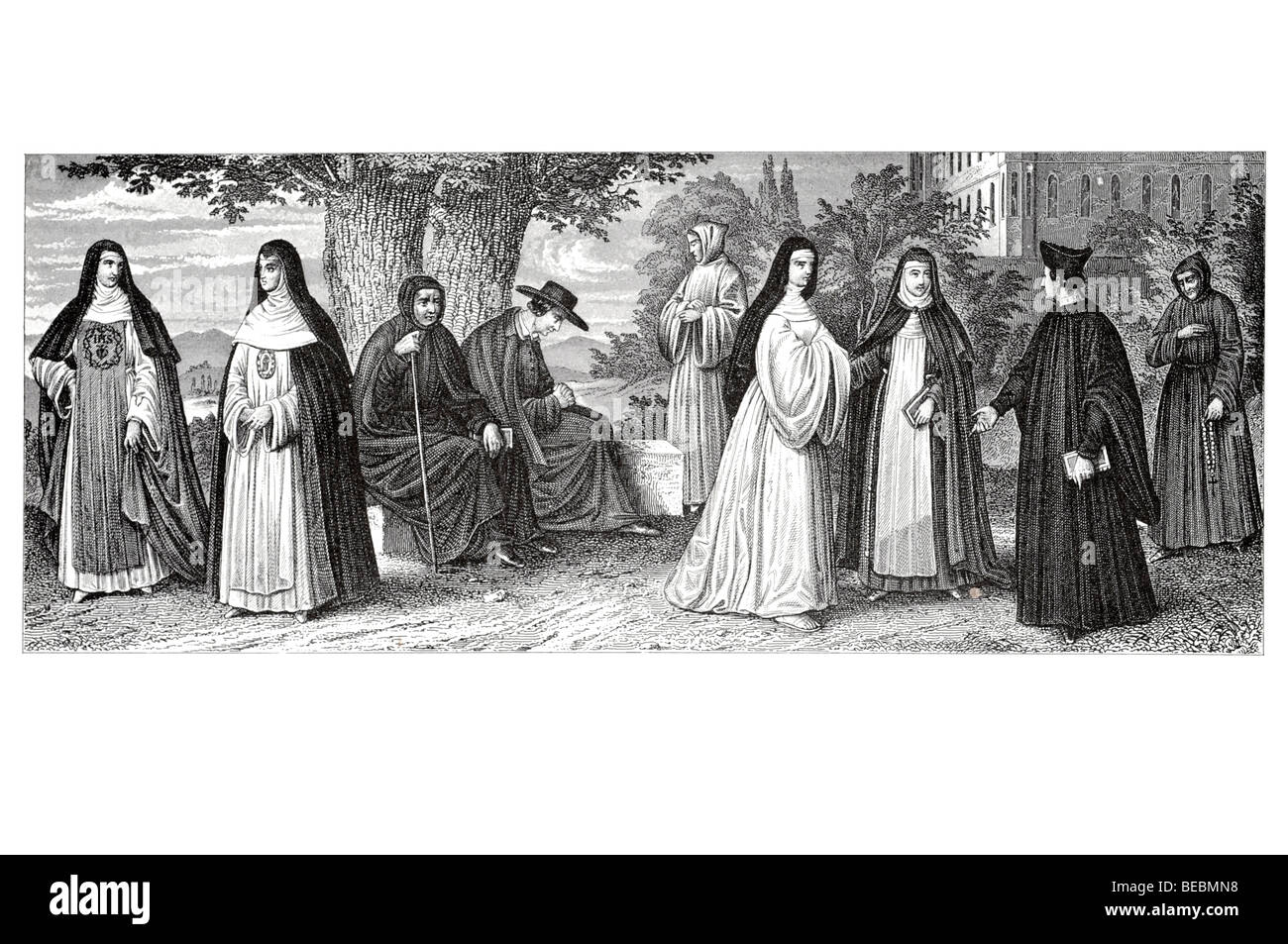 Nonne von das Wort wurde Fleisch Nonne der Unbefleckten Empfängnis Alexian Mönch Priester der frommen Schulen Frankreichs und Belgiens Stockfoto