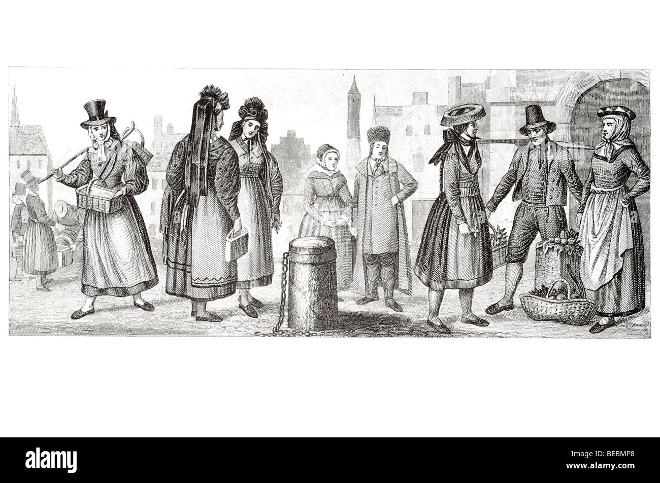 Bewohner der Bezirk Erfurt Einwohner von Holstein Einwohner Einwohner Bezirk Lüneburg Stockfoto