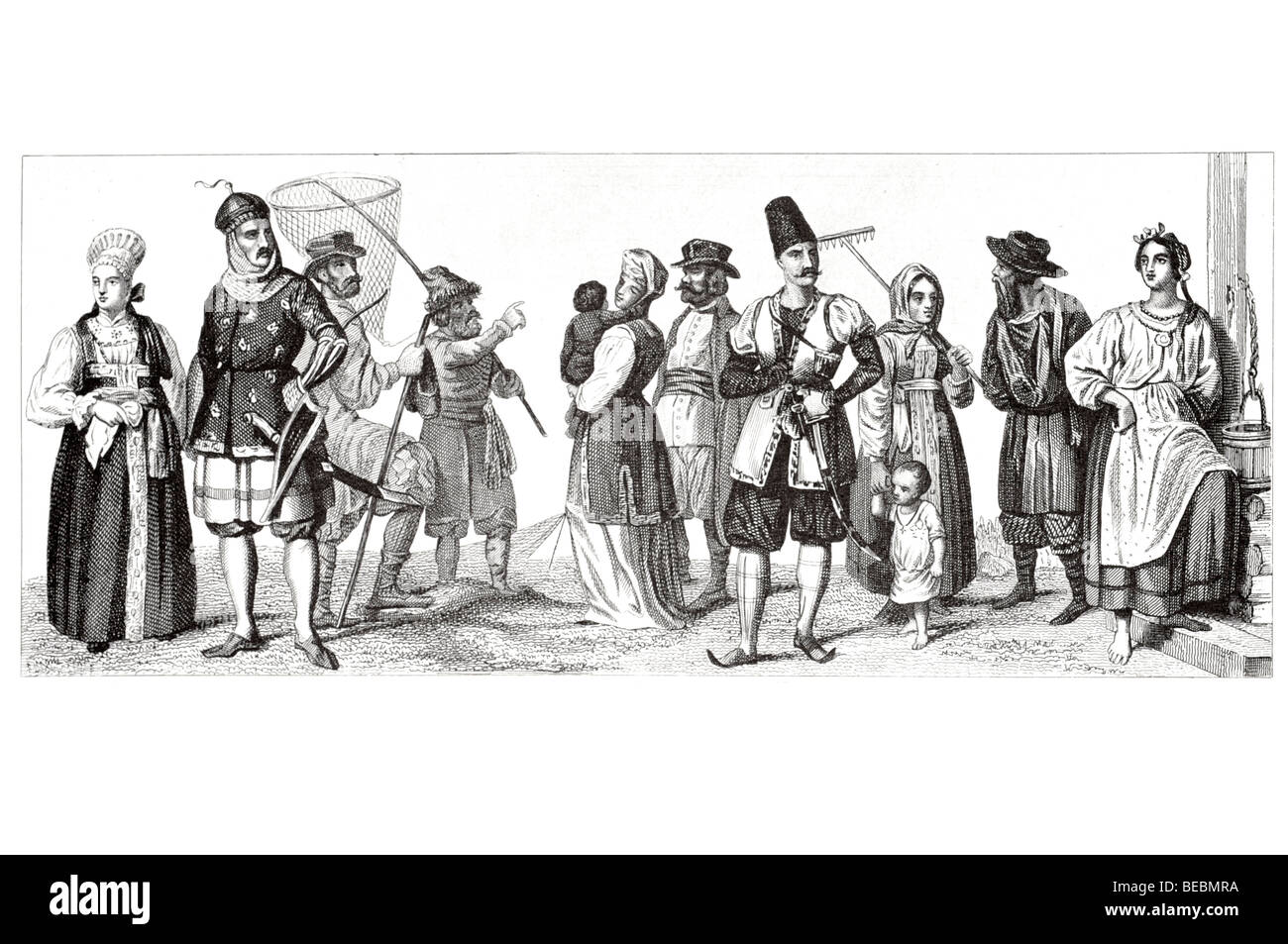 Fischer von den Bewohnern der Wolga Nowgorod Einwohner des Bezirks von Tver Bewohner der Ukraine Einwohner Stockfoto