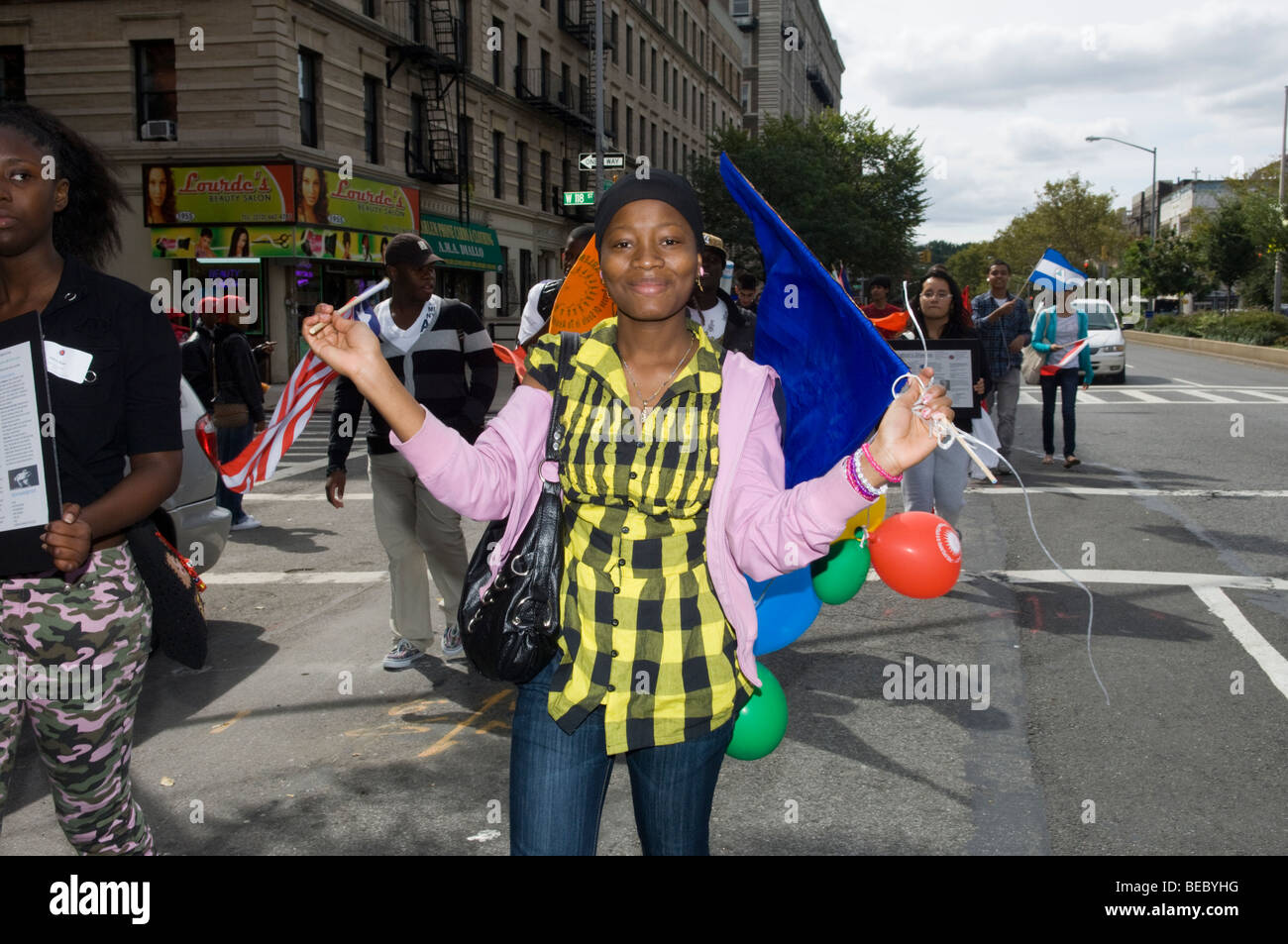 Die erste Harlem Wissenschaft Parade marschiert die Straßen von Harlem in New York Stockfoto