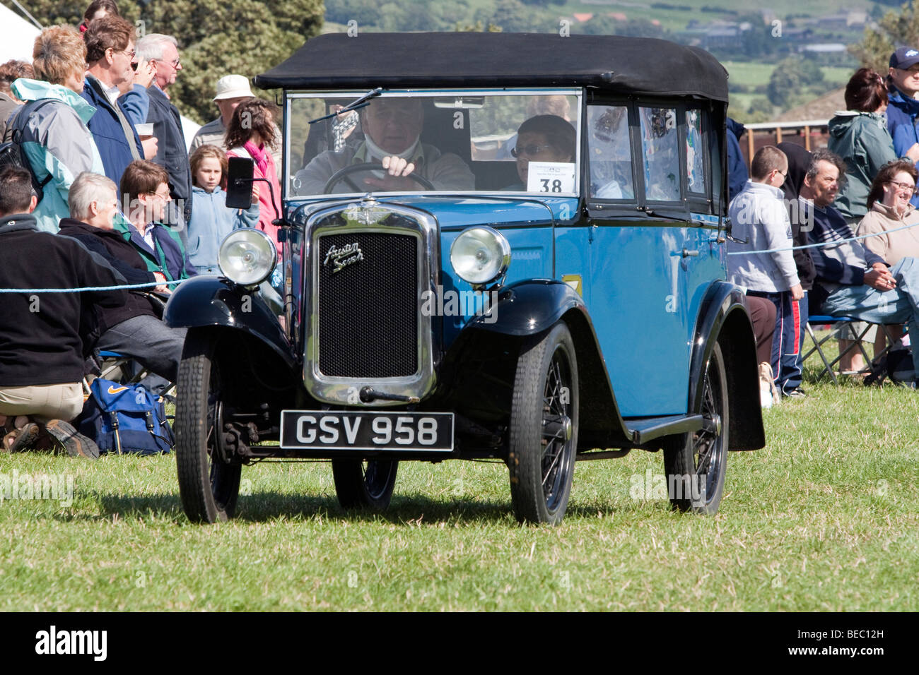 Oldtimer-Display auf Wensleydale Agrcultural Show statt Anfang September in der Nähe von Leyburn, North Yorkshire Stockfoto