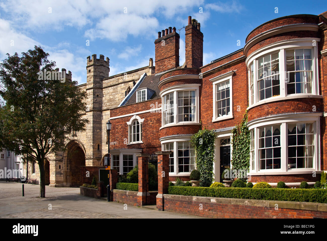 Minster Yard, Viertel Kathedrale, Lincoln City, Lincolnshire Stockfoto