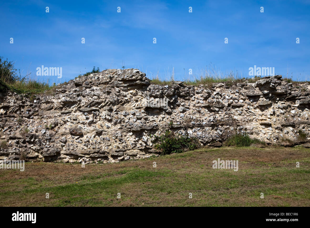 Römische Überreste der Stadt Mauer geht Calleva Atrebatum Hampshire England UK Stockfoto