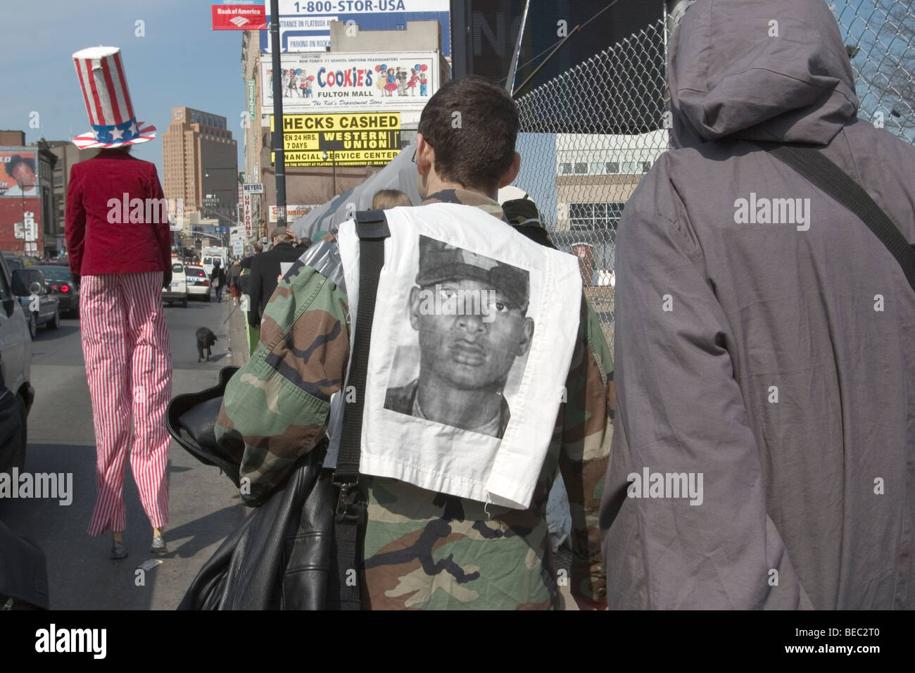 Anti-Kriegs-Demonstranten in Brooklyn, New York. Stockfoto