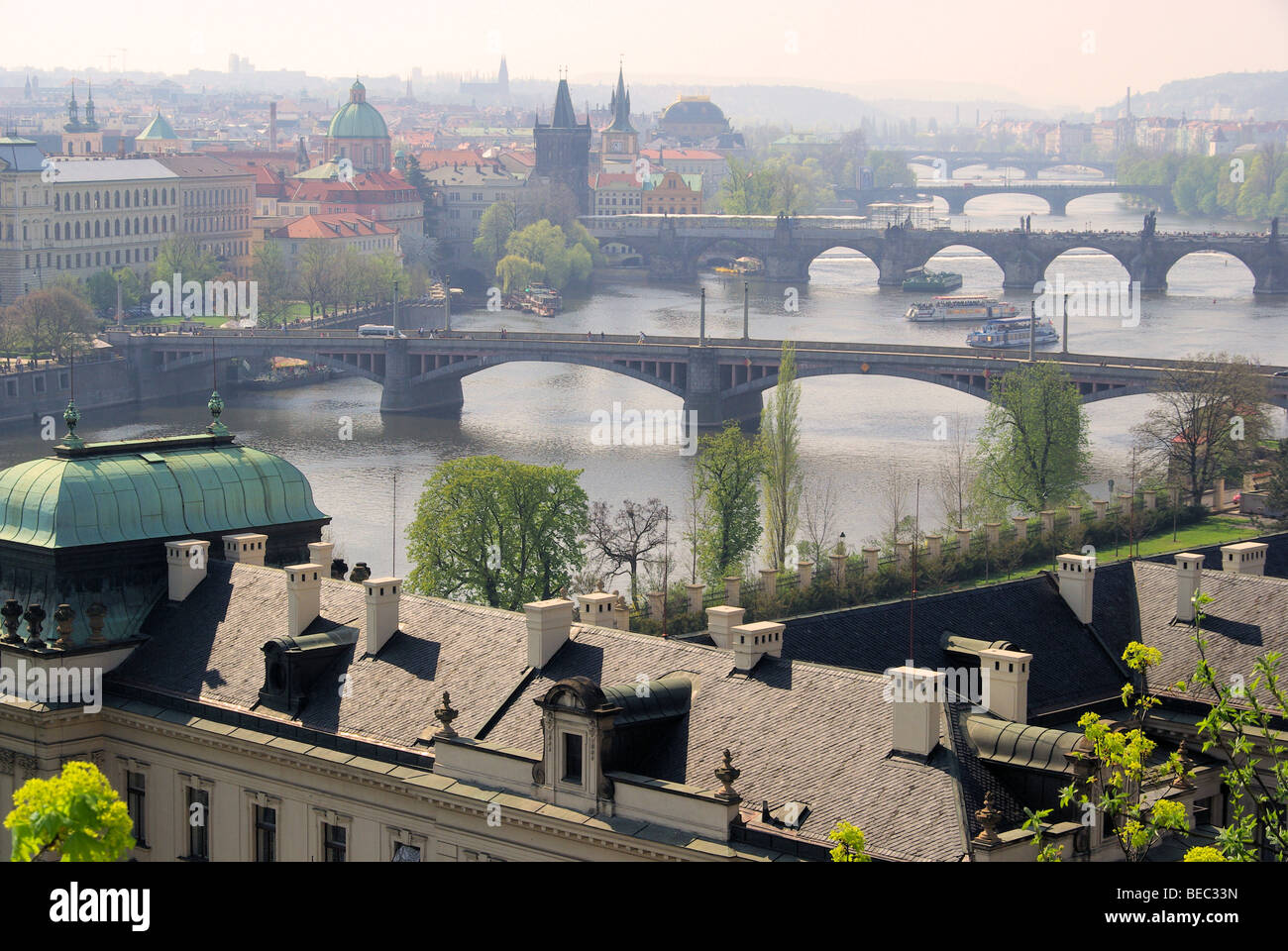 Prag Br so von Oben - Prager Brücken Luftbild 12 Stockfoto