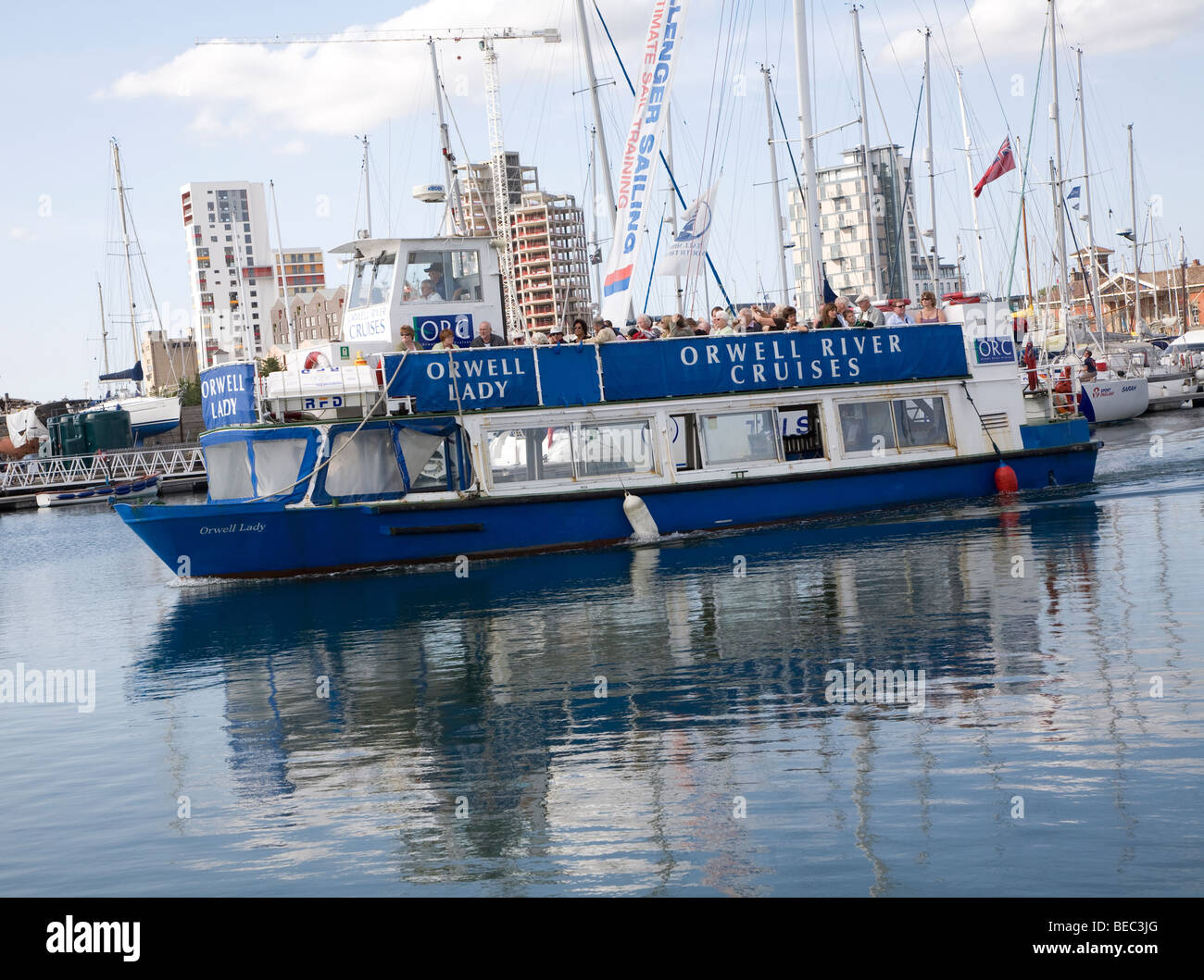 Orwell Lady, Orwell River Cruises, Wet Dock, Ipswich, England Stockfoto