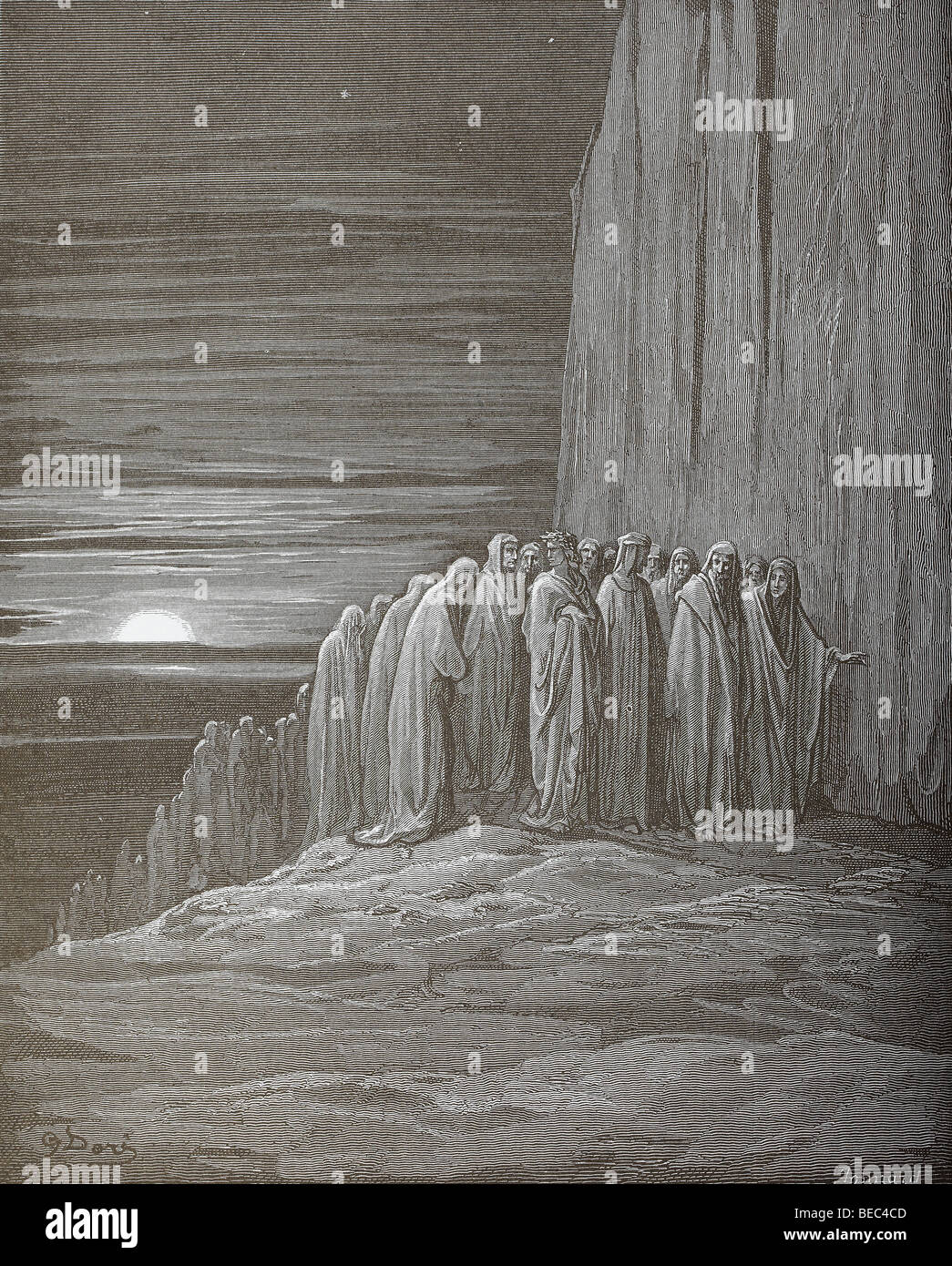Gustave Dore Illustration "Die träge" aus Dantes Göttlicher Komödie Stockfoto