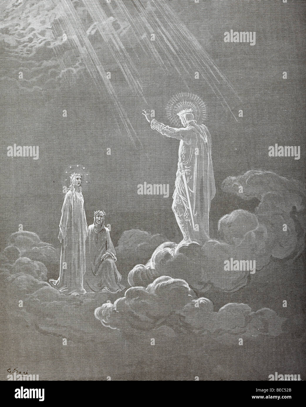 Gustave Dore Illustration "Venus - Charles Martel" aus Dantes Göttlicher Komödie Stockfoto