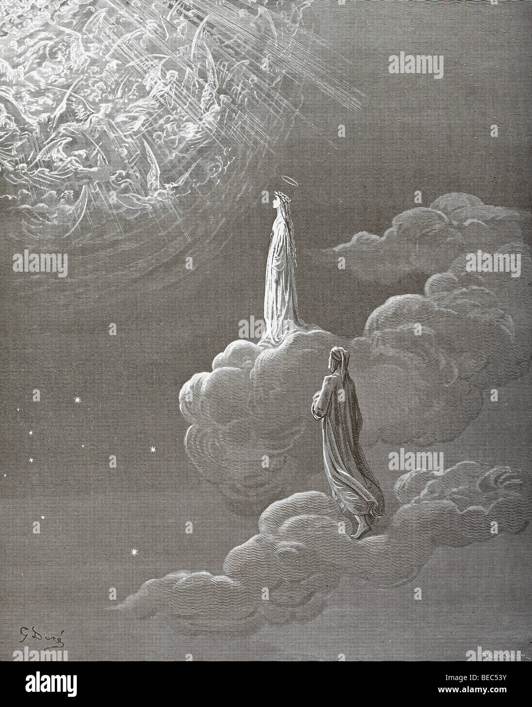 Gustave Dore Illustration "Mars" aus Dantes Göttlicher Komödie Stockfoto