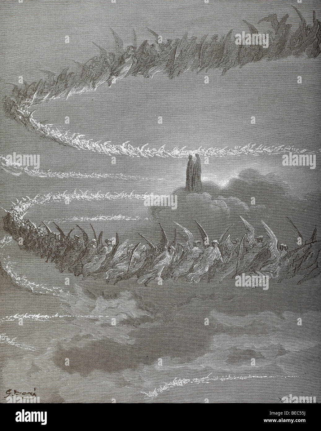 Gustave Dore Illustration "Jupiter" von Dantes Göttlicher Komödie Stockfoto