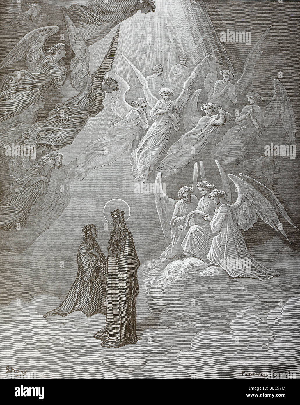 Gustave Dore Illustration "Der Adler" von Dantes Göttlicher Komödie Stockfoto