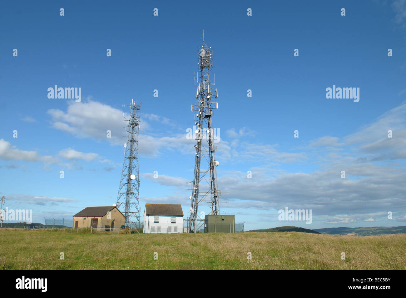 Mobilfunk-Basisstation in Perthshire Schottland. Stockfoto
